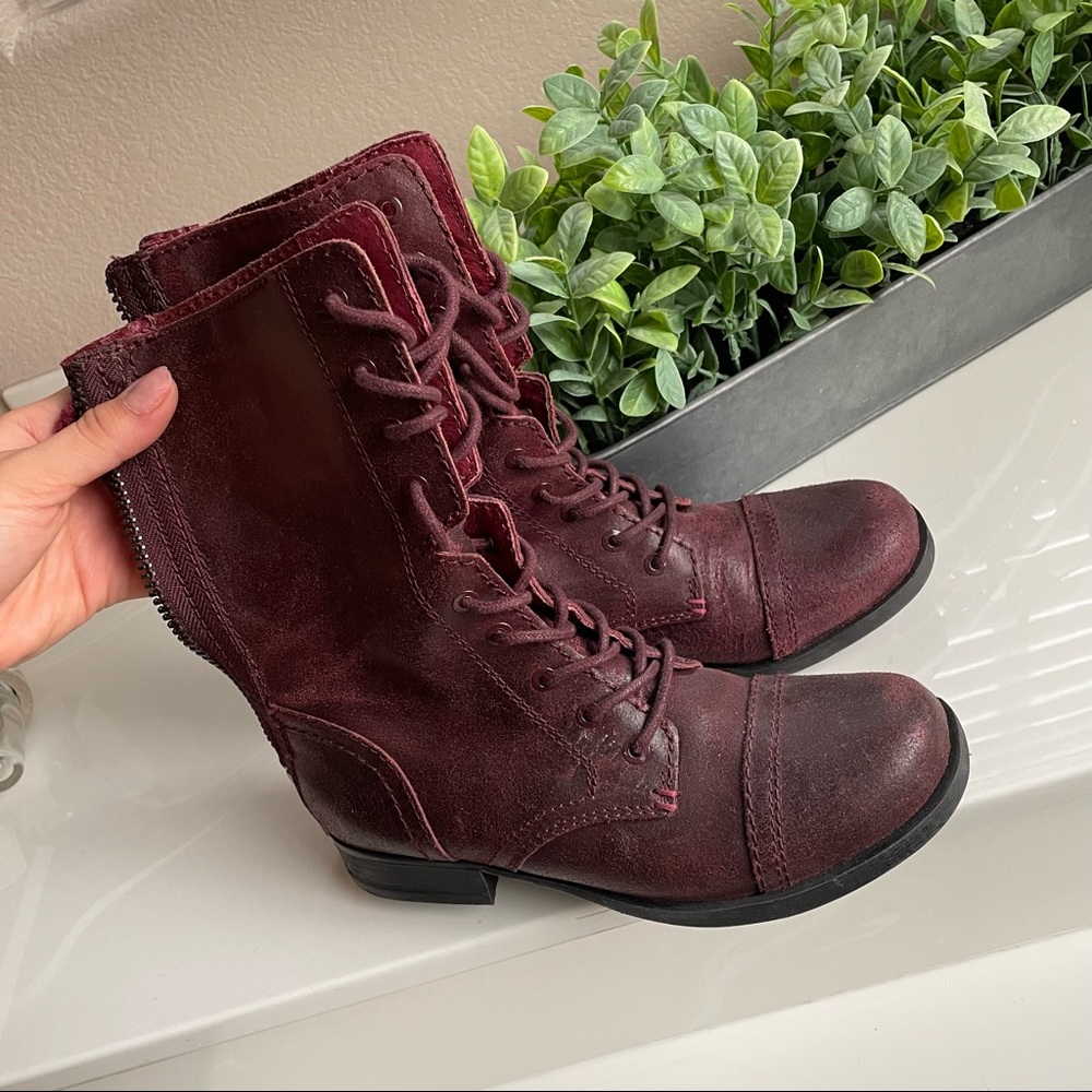 Aldo purple combat boots